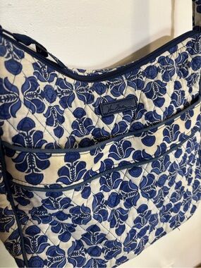 Vera Bradley Blue & Cream Quilted Shoulder Crossbody with Matching Wallet